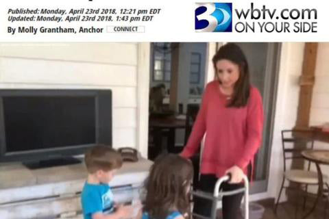 WBTV: Waxhaw mom shows off her prosthetic to her kids